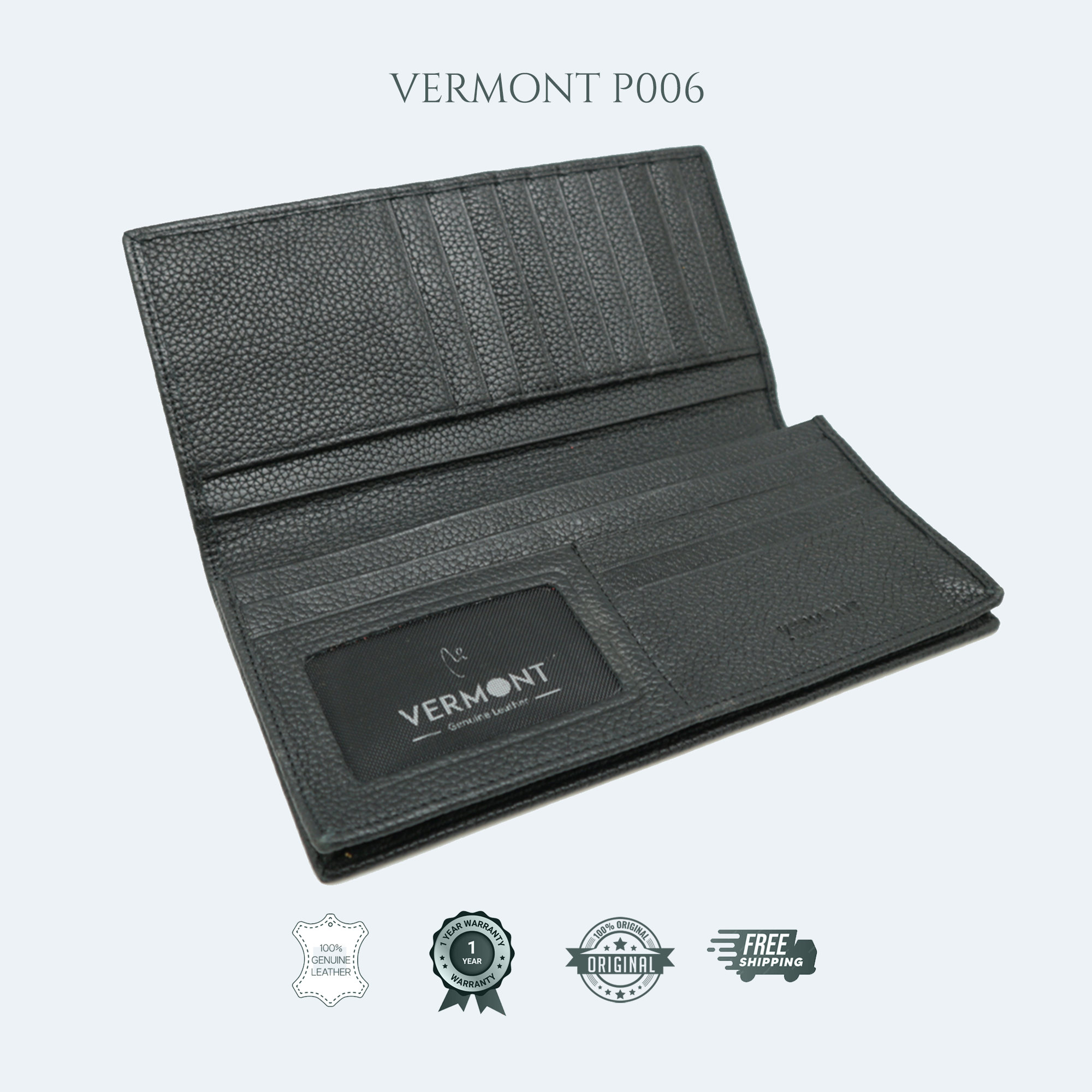 P006 - 13 Cards Long Wallet with Zipper Compartment